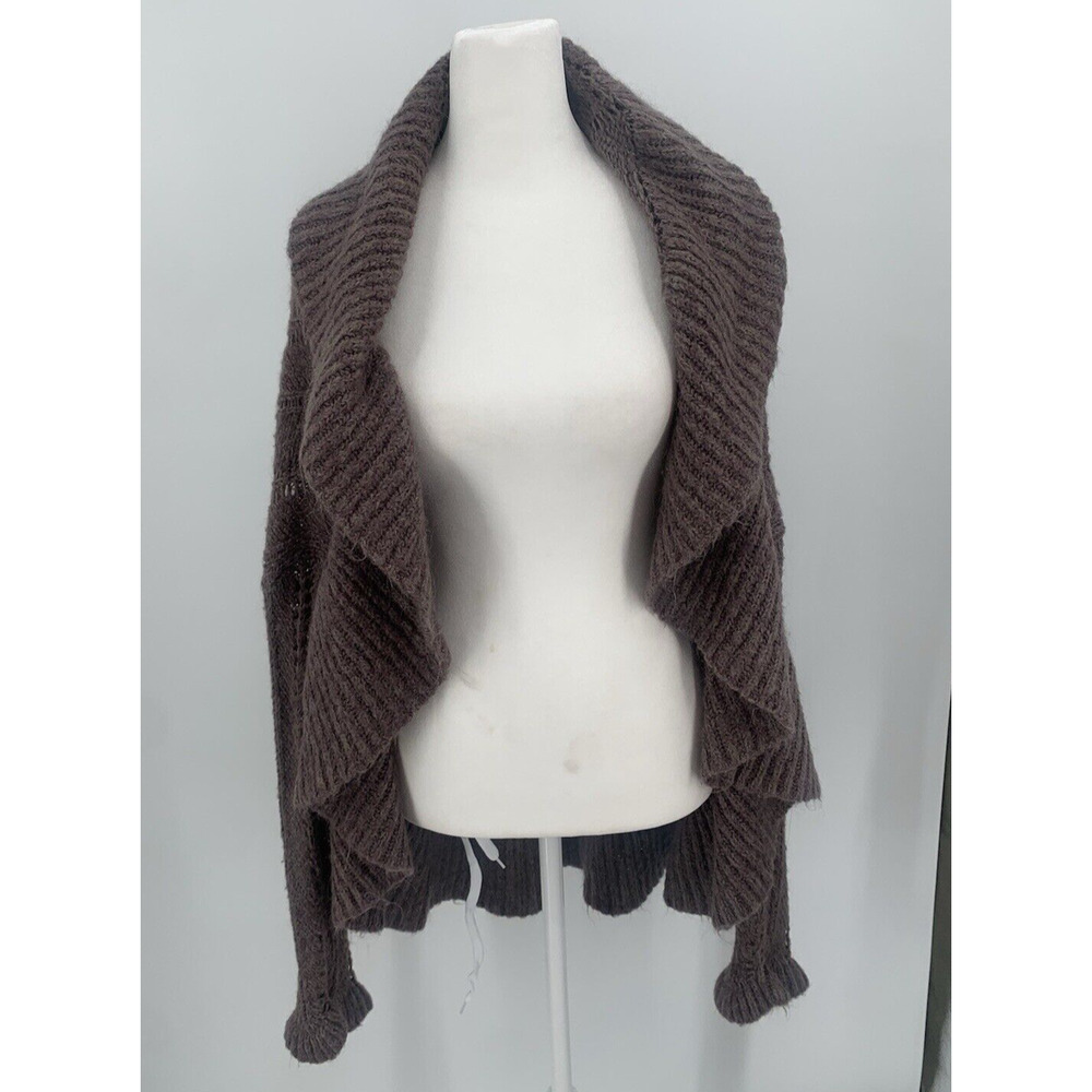 Mimi Maternity Womens Open Cardigan Mohair Blend Purple Brown One Size Knit
